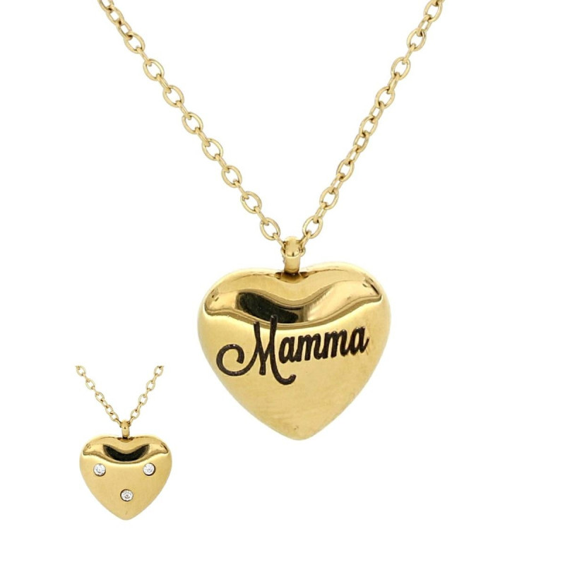 COLLANA "MAMMA" CM 38+5 IN ACCIAIO