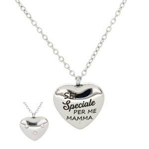 COLLANA "MAMMA" CM 38+5 IN ACCIAIO