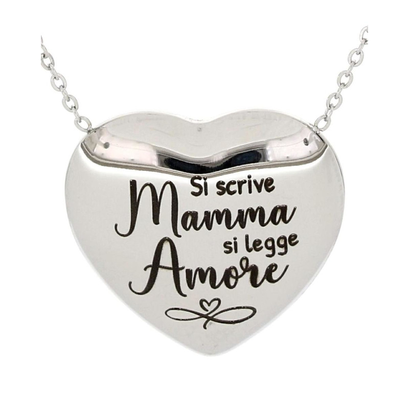 COLLANA "MAMMA" CM 44+5 IN ACCIAIO