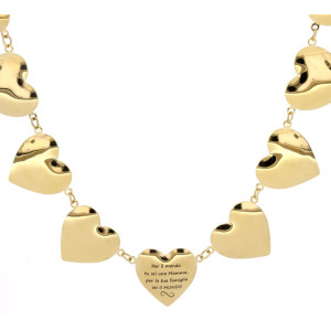 COLLANA "MAMMA" CON FRASE 'PER IL MONDO TU SEI UNA'  IN ACCIAIO