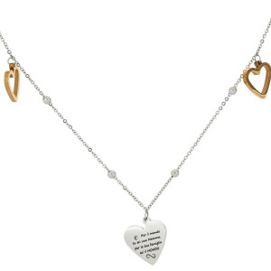COLLANA "MAMMA" IN ACCIAIO CUORI