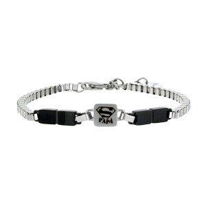 BRACCIALE CM 20+3 PAPA' IN ACCIAIO