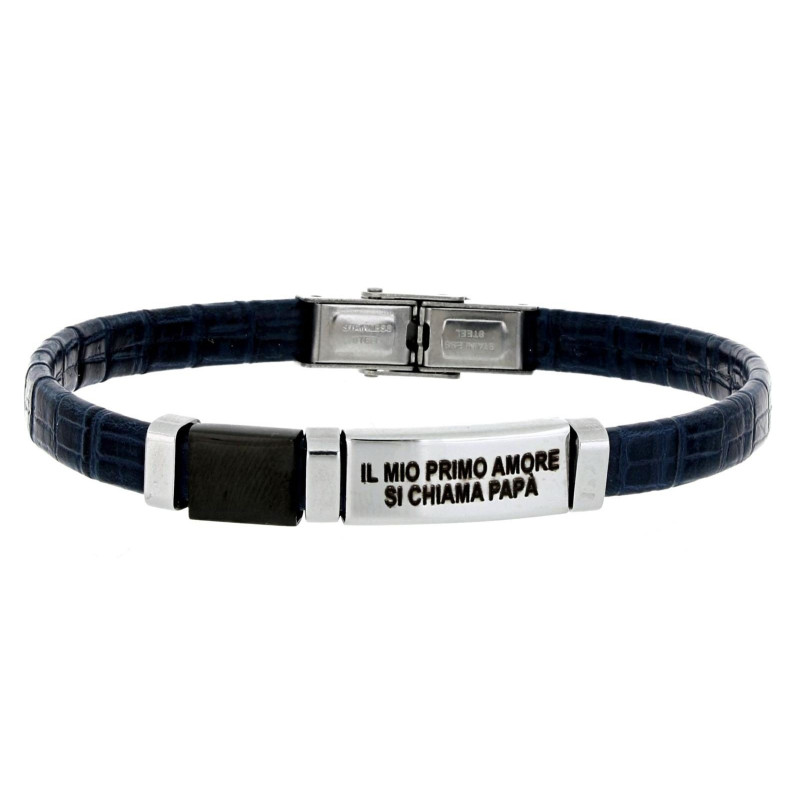 BRACCIALE CM 19+5 PAPA' IN ACCIAIO