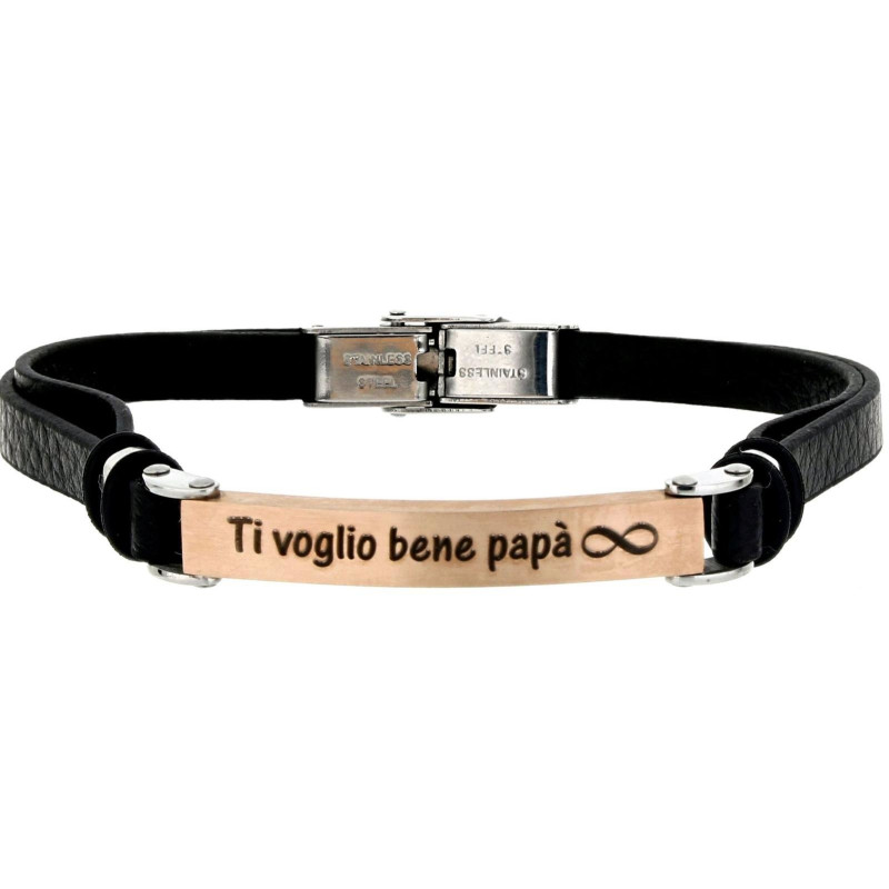 BRACCIALE CM 22 PAPA' IN ACCIAIO
