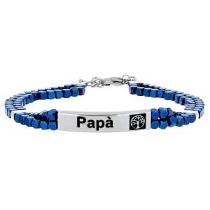 BRACCIALE CM 21+3 PAPA' IN ACCIAIO