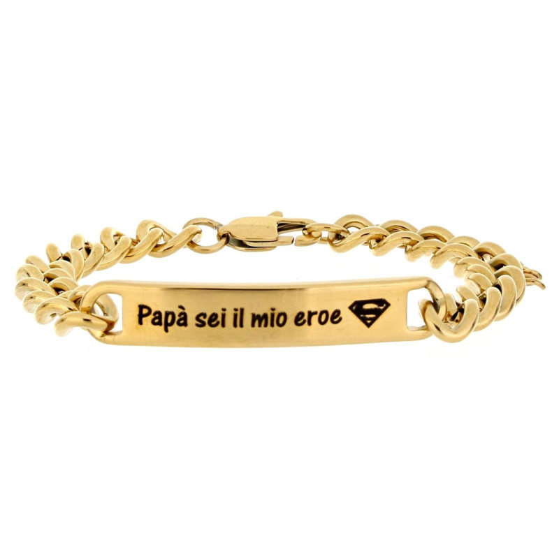 BRACCIALE CM 19+5 PAPA' IN ACCIAIO