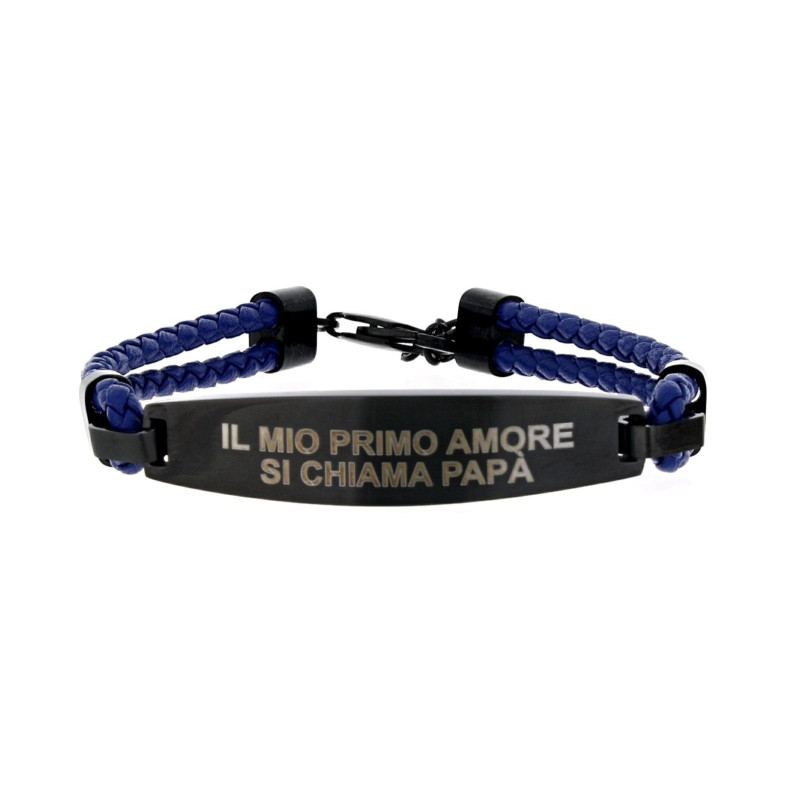 BRACCIALE CM 19+3 PAPA' IN ACCIAIO MM 10