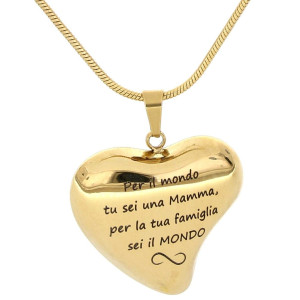 COLLANA "MAMMA" CON FRASE 'PER OGNI COSA SPECIALE..'  IN ACCIAIO