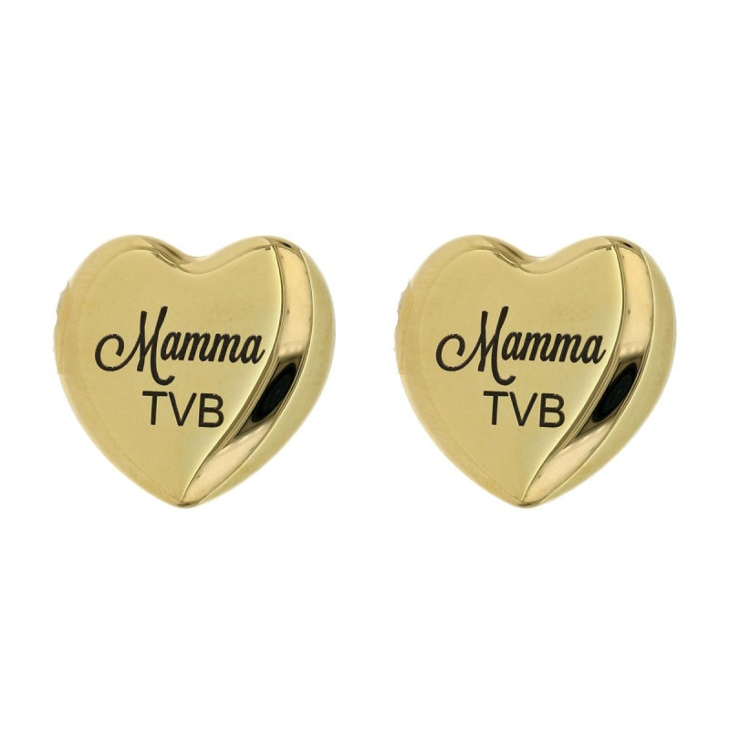 ORECCHINI "MAMMA" MM 24 CON FRASE 'MAMMA TVB'  IN ACCIAIO