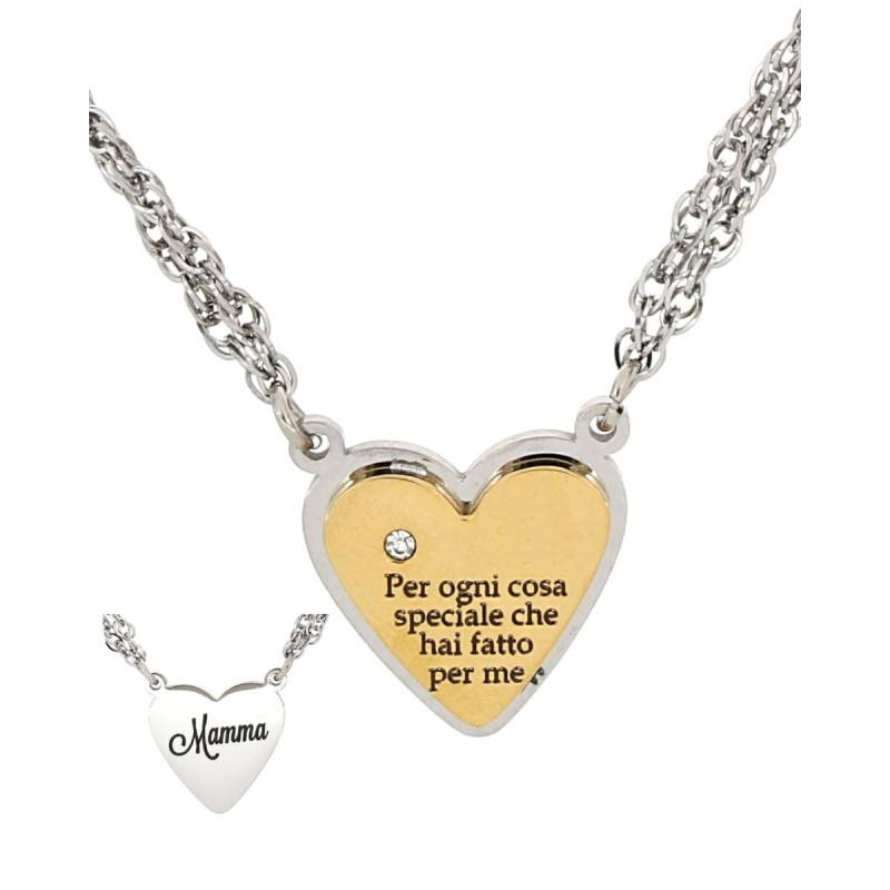 COLLANA "MAMMA" CON FRASE 'PER OGNI COSA SPECIALE..' IN ACCIAIO