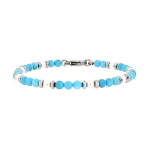 BRACCIALE UOMO IN PIETRA E ACCIAIO CM 18+3