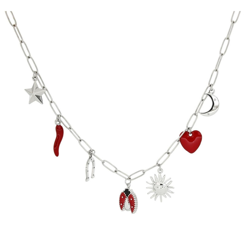 COLLANA CM 37+5 IN ACCIAO CON CORNO MM 118
