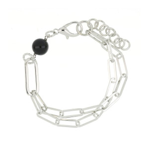 BRACCIALE "VENERE" CON PIETRE CM 17+3 IN OTTONE