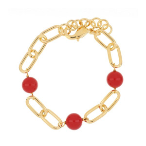 BRACCIALE "VENERE" RODIATO CON PIETRE CM 17+3 IN OTTONE