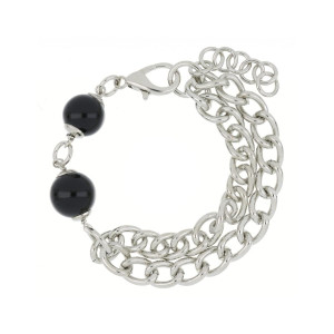 BRACCIALE "VENERE" RODIATO CON PIETRE CM 16+3 IN OTTONE