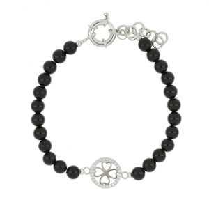 BRACCIALE "VENERE" CM 19+3 CON QUADRIFOGLIO MM 14 IN OTTONE