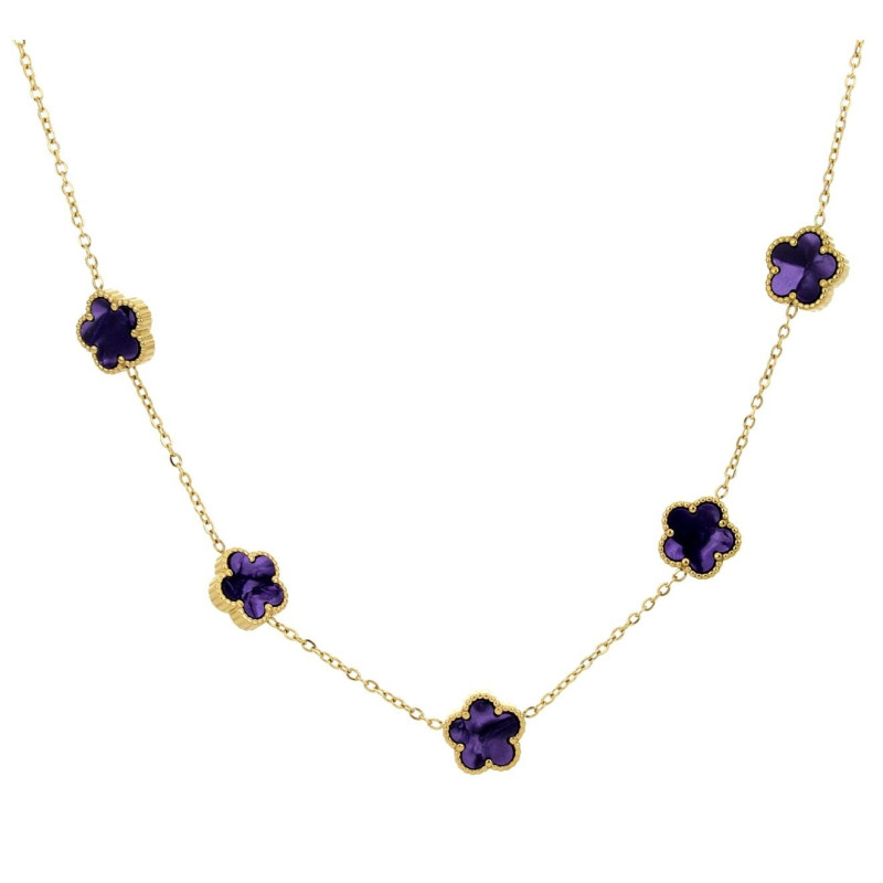COLLANA CM 41+5 CALLIOPE IN ACCIAIO FIORE MM 12