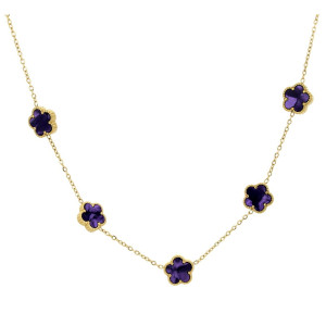COLLANA CM 41+5 CALLIOPE IN ACCIAIO FIORE MM 12