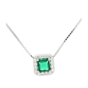 PENDENTE DUBAI QUADRATO MM 7 E CM 40+5 IN ARGENTO 925