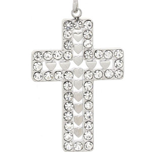 PENDENTE "ADANA" CROCE CON ZIRCONI IN ACCIAIO