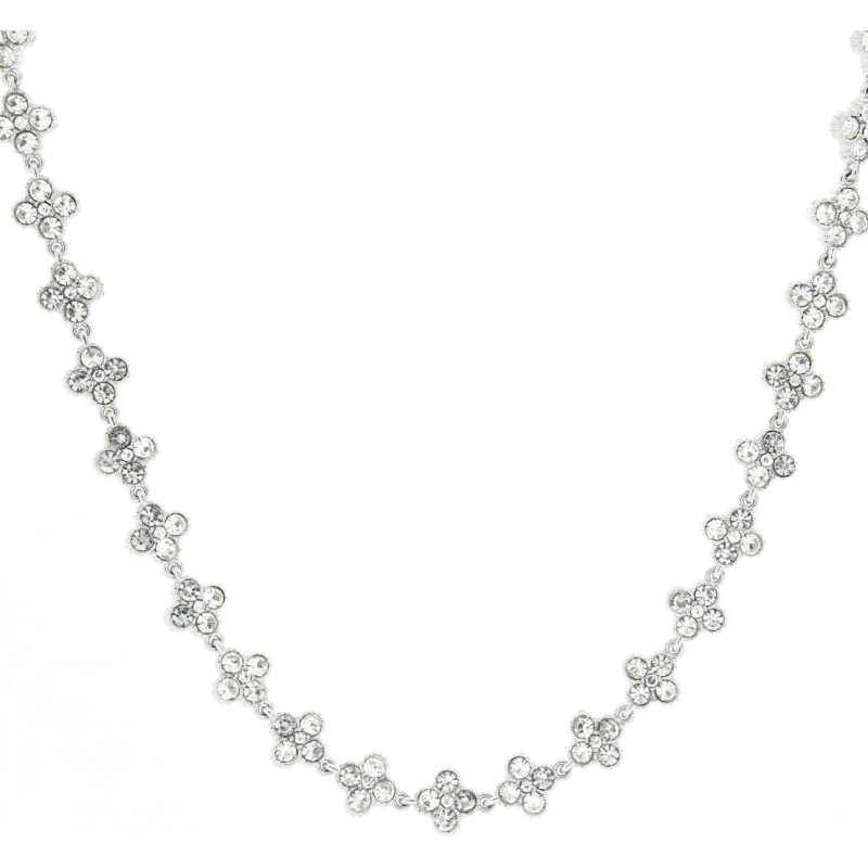 COLLANA CM 42+5 MINERVA IN ACCIAIO MM 8 CON PIETRE BIANC
