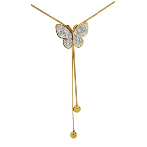 COLLANA IRIDE CON SALISCENDI CM 70 IN ACCIAIO MM 33