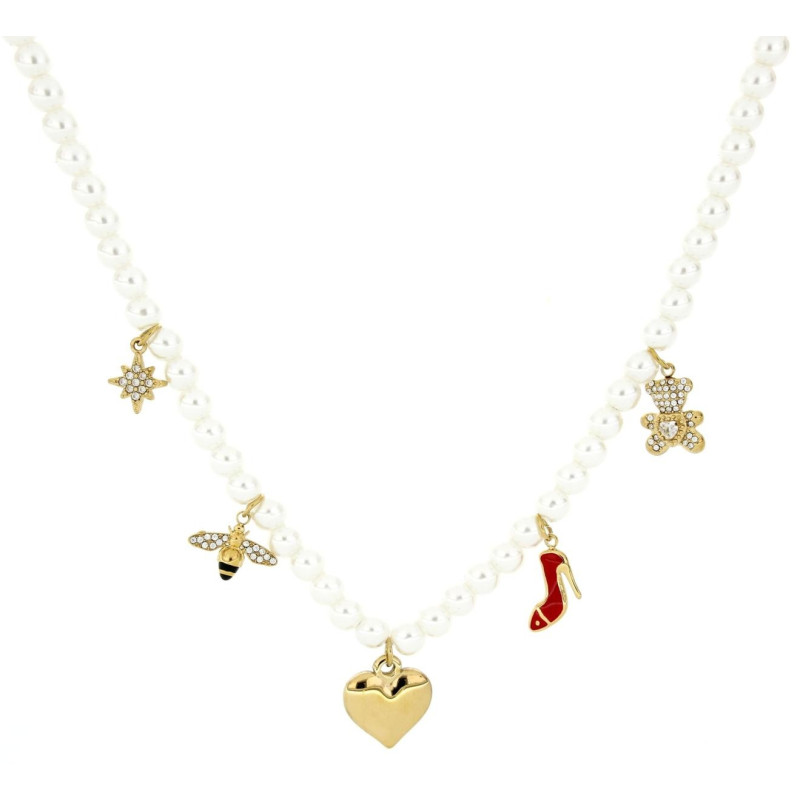 COLLANA CM 40+5 PERLA MM 6 IN ACCIAIO