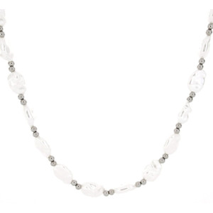 COLLANA CM 40+5 PERLA MM 10 IN ACCIAIO