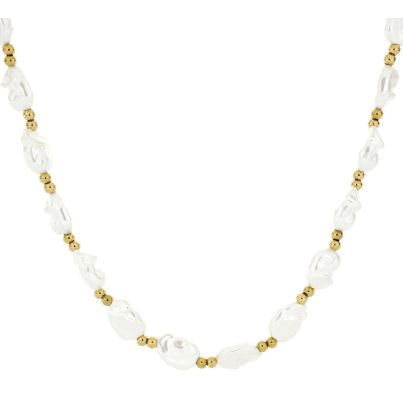 COLLANA CM 40+5 PERLA MM 10 IN ACCIAIO