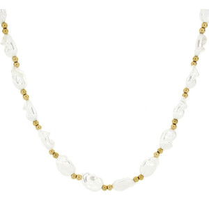 COLLANA CM 40+5 PERLA MM 10 IN ACCIAIO