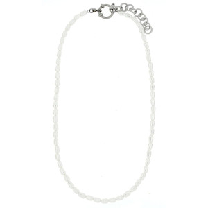 COLLANA CM 40+5 PERLA MM 4 IN ACCIAIO