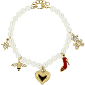 BRACCIALE CM 19+5 PERLA MM 4 IN ACCIAIO