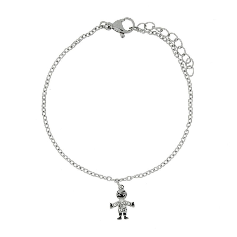BRACCIALE PUPI E BALLERINE MM 9 IN ACCIAO CATENA 37+5