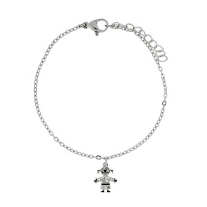 BRACCIALE PUPI E BALLERINE MM 9 IN ACCIAO CATENA 37+5
