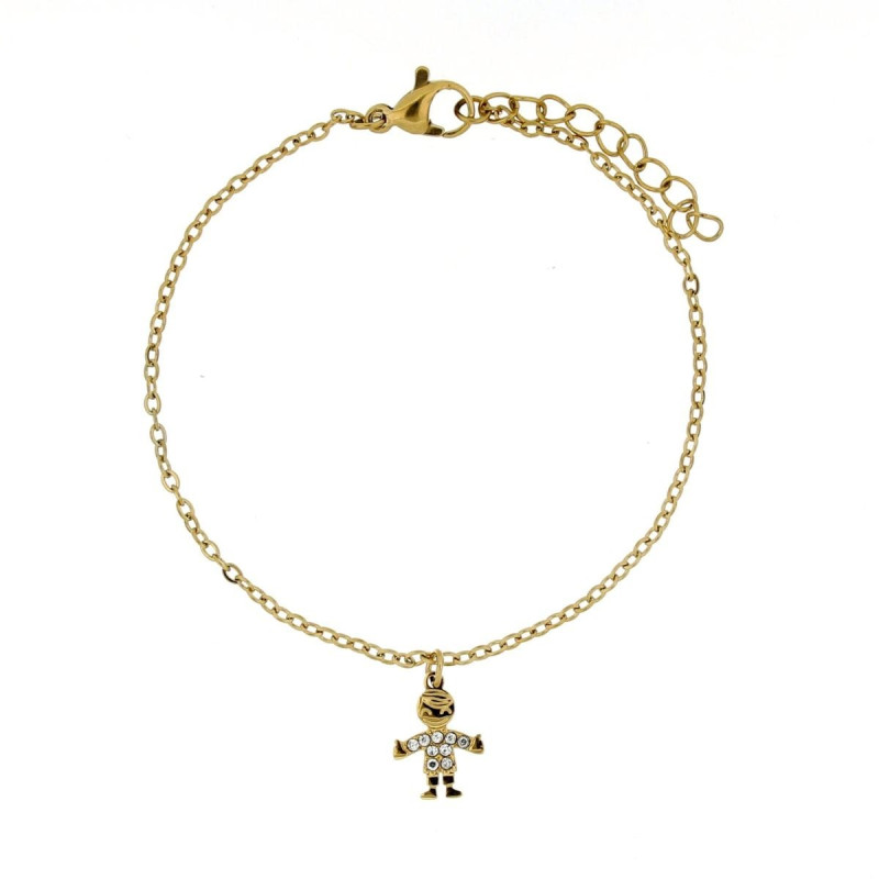 BRACCIALE PUPI E BALLERINE MM 9 IN ACCIAO CATENA 37+5