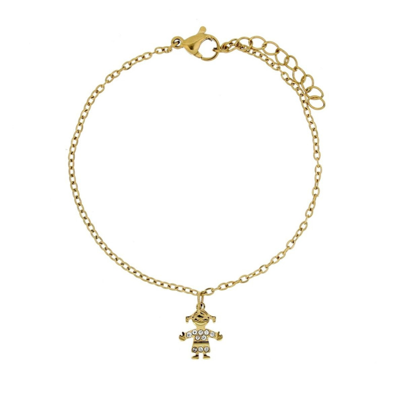BRACCIALE PUPI E BALLERINE MM 9 IN ACCIAO CATENA 37+5