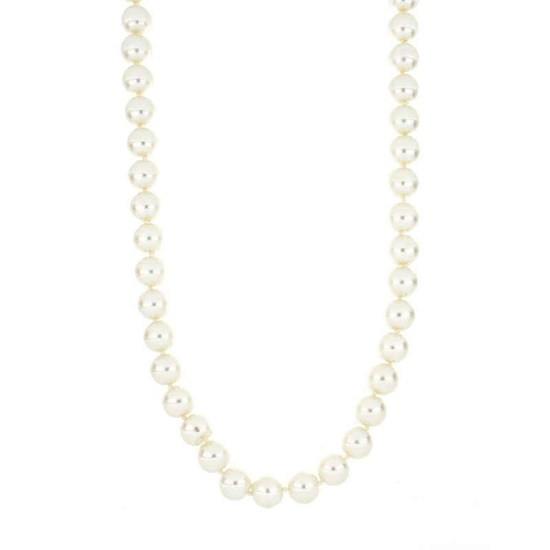 COLLANA PERLA MM 14 IN ACCIAIO CM 90+7