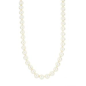 COLLANA PERLA MM 14 IN ACCIAIO CM 90+7