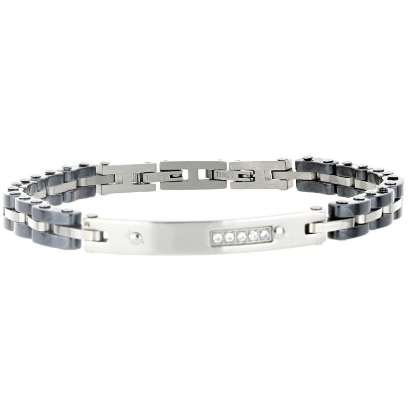 BRACCIALE UOMO IN ACCIAIO E CERAMICA