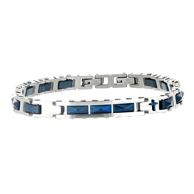 BRACCIALE UOMO IN ACCIAIO E CERAMICA