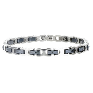 BRACCIALE UOMO IN ACCIAIO E CERAMICA