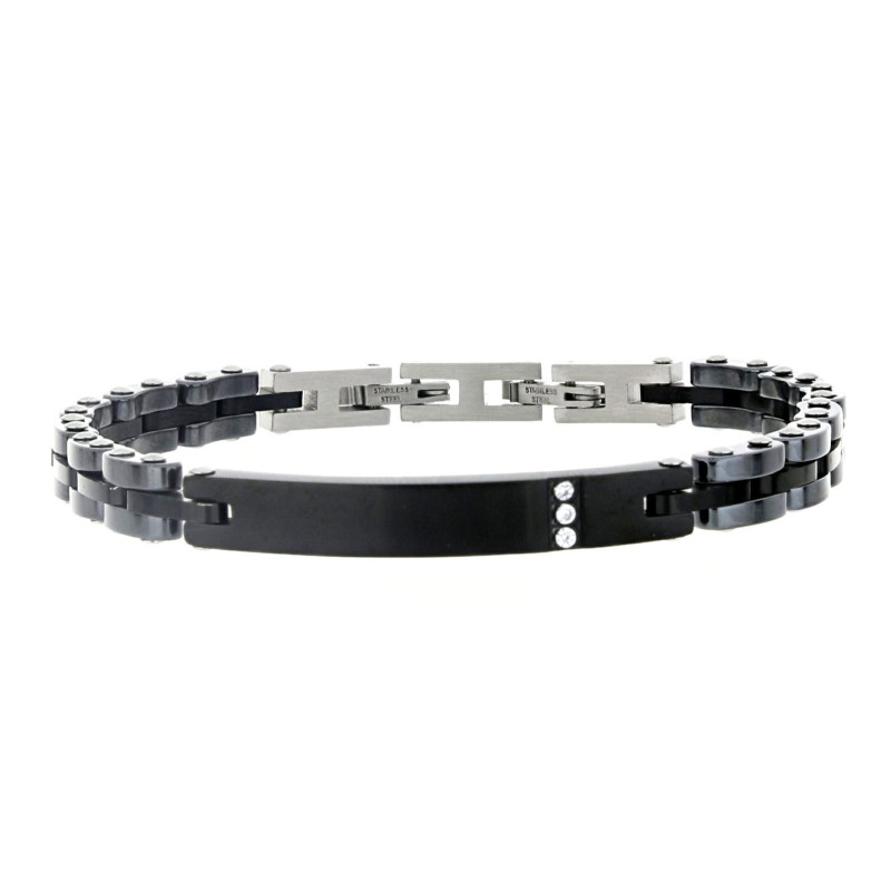 BRACCIALE UOMO IN ACCIAIO E CERAMICA