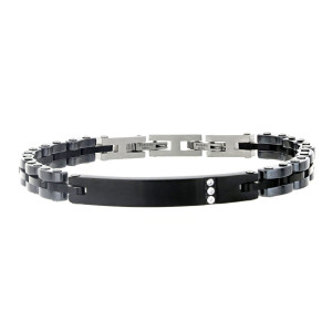 BRACCIALE UOMO IN ACCIAIO E CERAMICA