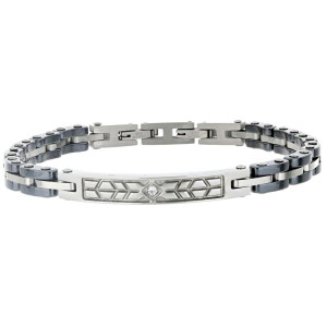 BRACCIALE UOMO IN ACCIAIO E CERAMICA