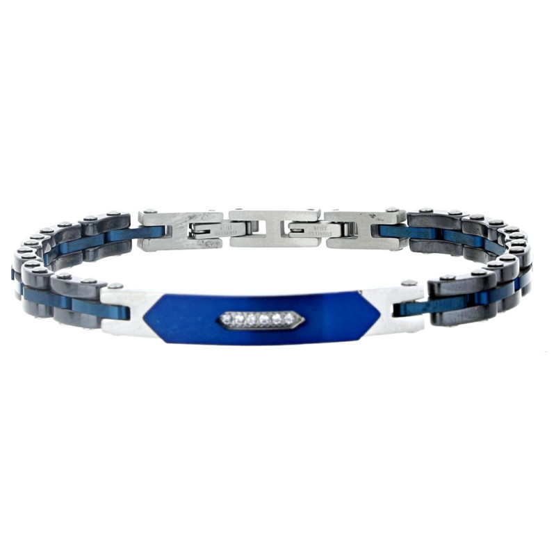 BRACCIALE UOMO IN ACCIAIO E CERAMICA