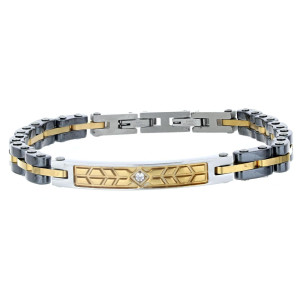 BRACCIALE UOMO IN ACCIAIO E CERAMICA