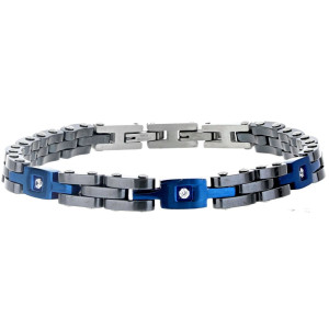 BRACCIALE UOMO IN ACCIAIO E CERAMICA