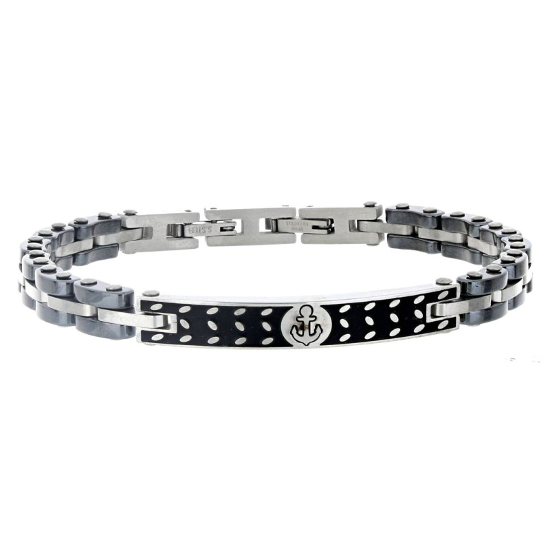 BRACCIALE UOMO IN ACCIAIO E CERAMICA