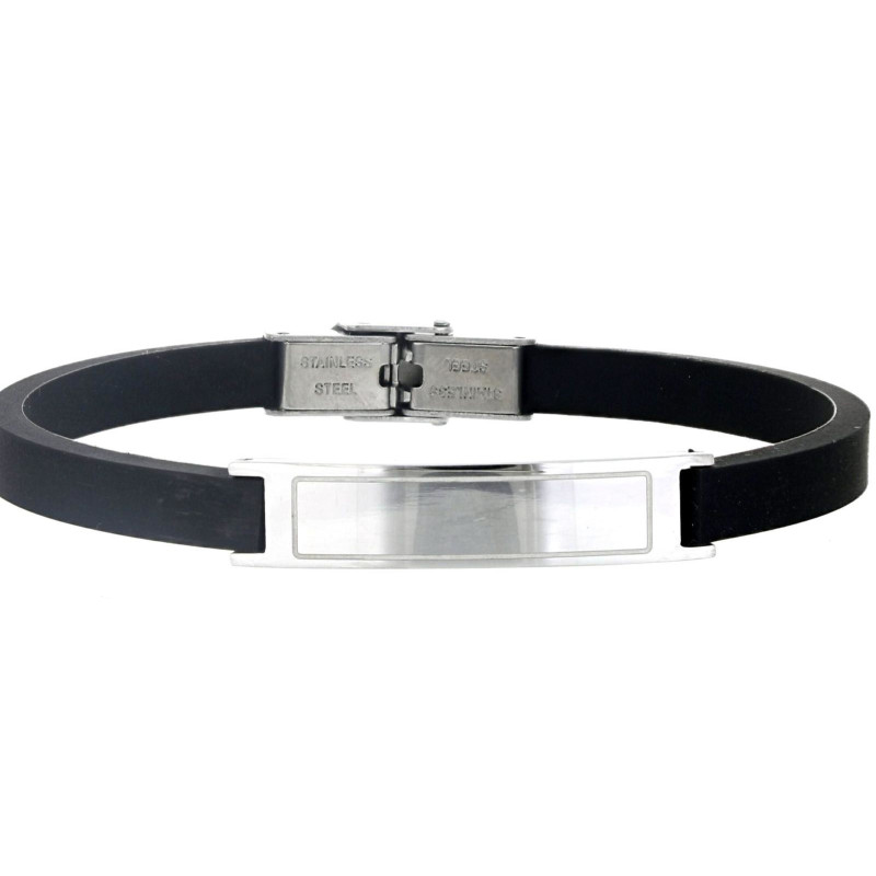 BRACCIALE UOMO IN SILICONE E ACCIAIO