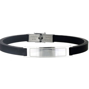 BRACCIALE UOMO IN SILICONE E ACCIAIO